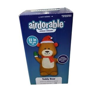New Gemmy Airdorable Airblown Inflatable Teddy Bear 22" 3723751 Indoor